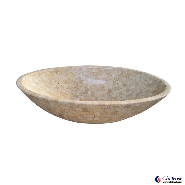 New Asian beige stone basin CT624